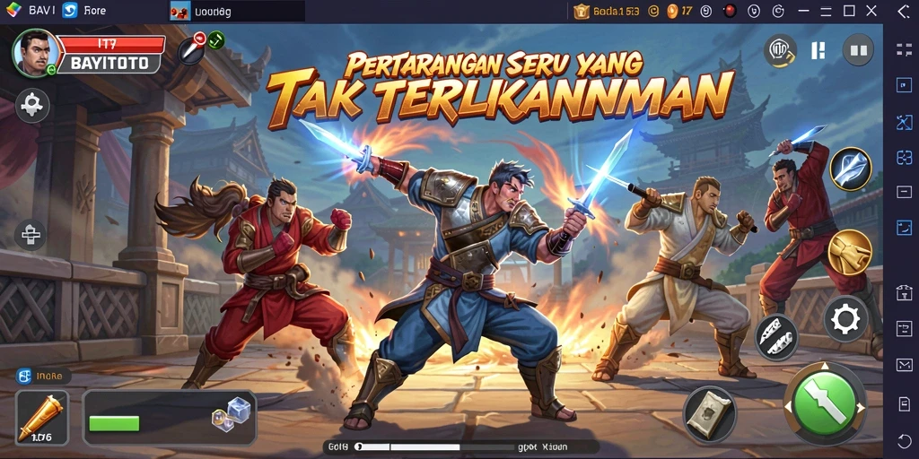 Tampilan gameplay pertarungan seru di BAYITOTO.