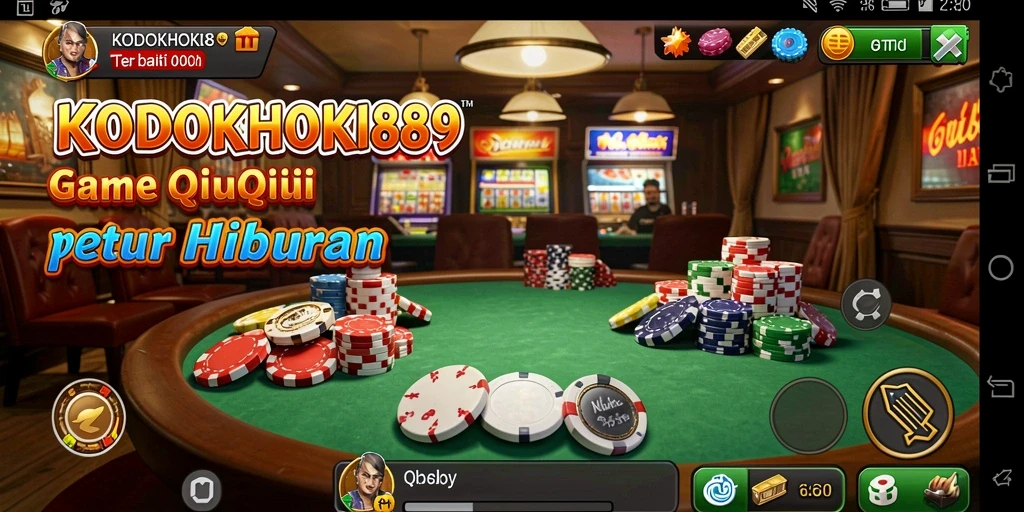 Gameplay mengasyikkan KODOKHOKI889 dengan kartu dan pemain.