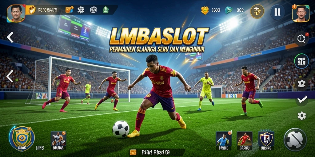 Screenshot utama LMBASLOT menampilkan pemain beraksi di lapangan olahraga.