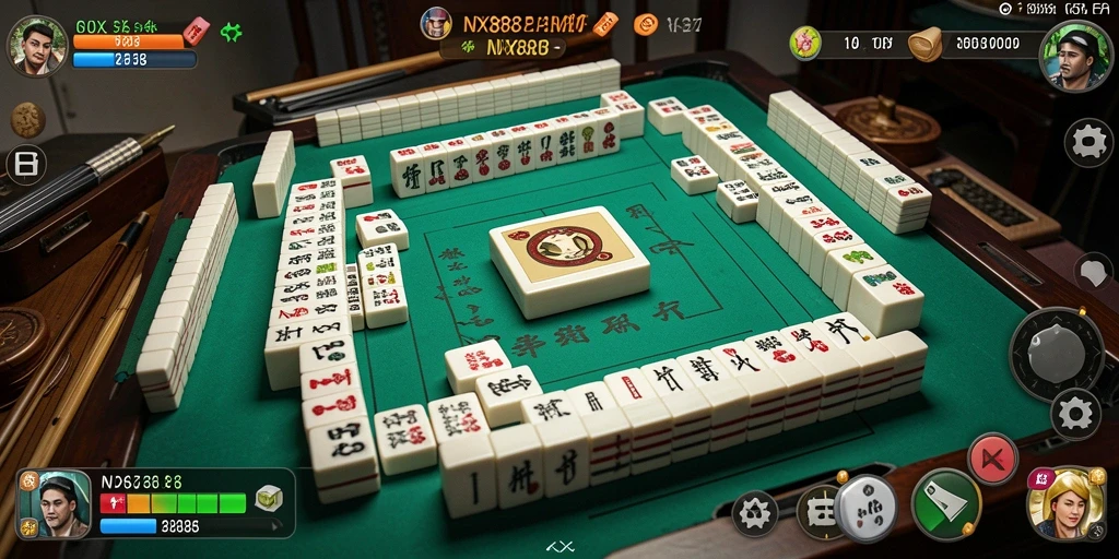 Tampilan gameplay menarik di NX888 dengan elemen Mahjong yang terpadu.