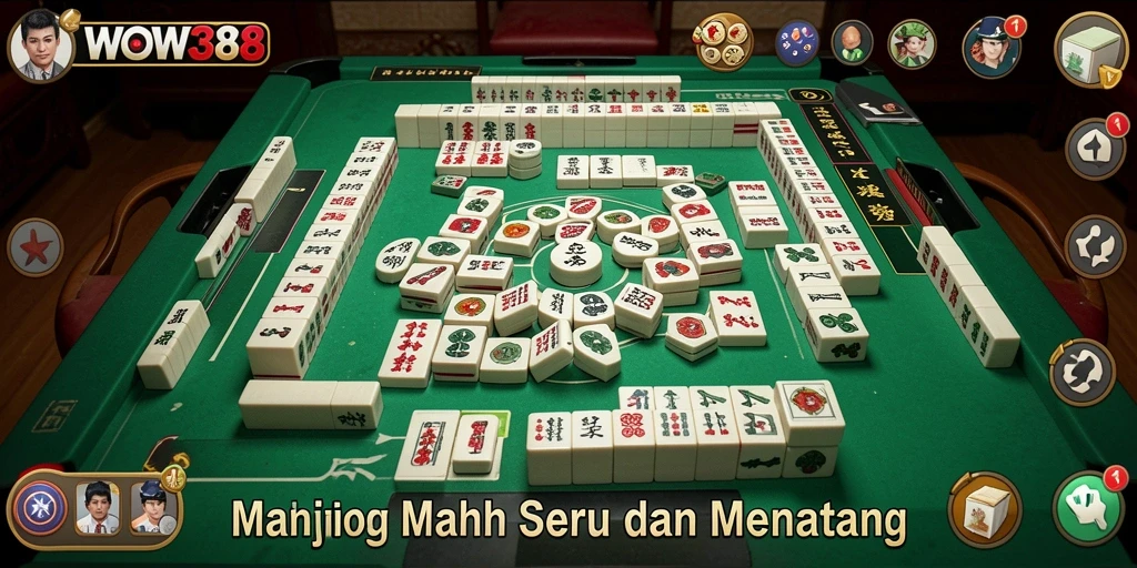 Screenshot gameplay WOW388 menampilkan aksi seru permainan Mahjong.